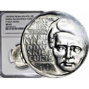 10 złotych 1967, Skłodowska, PRÓBA NIKIEL