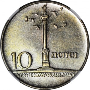 R-, 10 złotych 1966 Mała kolumna, SKRĘTKA 40 stopni, rzadkie