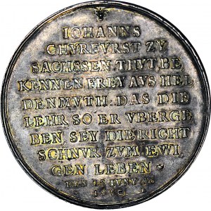 Niemcy, Saksonia, Medal 1630 Sebastian Dadler, 100-lecie Konfesji Augsburskiej