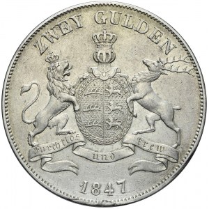 Niemcy, Wirtembergia, Wilhelm I, 2 guldeny 1847