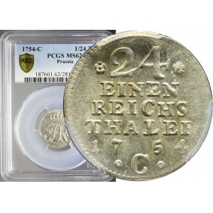 Niemcy, Prusy, 1/24 talara 1754, Fryderyk II, mennicze