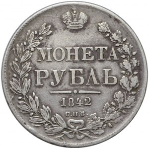 Rosja, Mikołaj I, Rubel 1842, Petersburg
