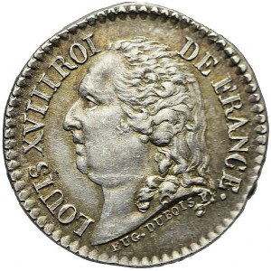Francja, Ludwik XVIII, Medalik 1818, Restauracja dynastii Burbonów we Francji