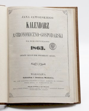 Jan Jaworski Astronomical and Economic Calendar for the Ordinary Year 1863. plant descriptions year 26.