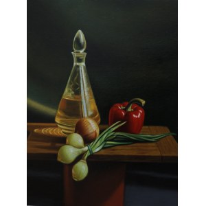 Michal Ćwiżewicz, Still life with onions