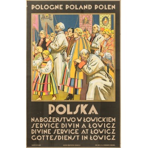 Plakat Polska. Nabożeństwo w Łowickiem