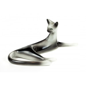 Figurka Kot leżący Bogucice (szary)