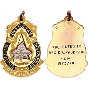 Freemasons Overseas Buffaloes Association President Badge 1973 - 1974