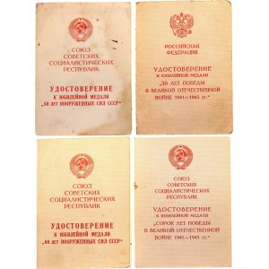 Russia - USSR Medal Bar with 8 Medals with Docs per Woman 1945 - 1970