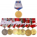 Russia - USSR Medal Bar with 8 Medals with Docs per Woman 1945 - 1970