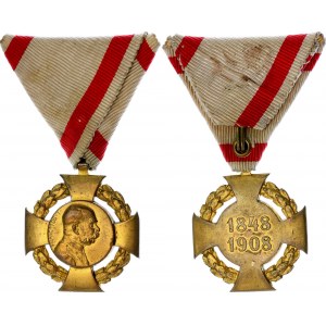 Austria Commemorative Cross for Military Personel 1848 -1908