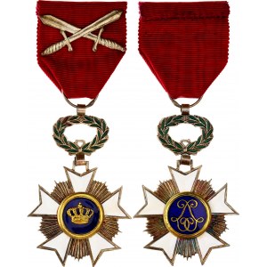 Belgium Order of a Crown Officer Cross with Swords 1897