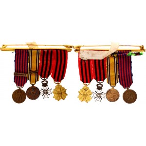 Belgium Medal Bar with 4 Miniatures 20 -th Century
