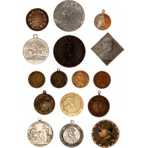 Europe Lot of 16 Small Medals & Tokens 18 - 19 Century