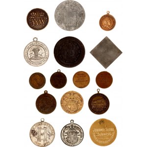 Europe Lot of 16 Small Medals & Tokens 18 - 19 Century