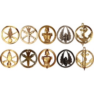 France Berets Cockardes Lot of 5 Pcs 1950 -1970