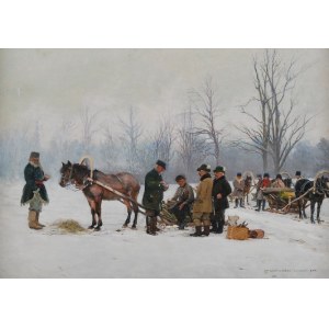 Stanisław MASŁOWSKI (1853-1926), Na polowanie [Wyjazd na polowanie], 1900