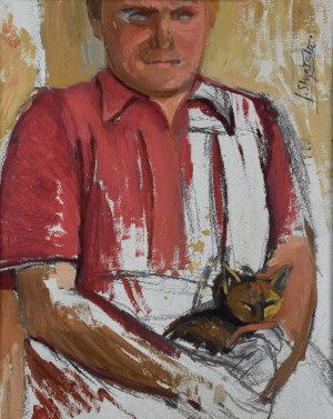Janusz STRZAŁECKI - JAST (1902-1983), Martwa natura / portret - obraz dwustronny
