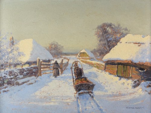 Wiktor KORECKI (1890-1980), Pejzaż zimowy, ok. 1960-1970