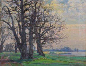 Ignacy PIEŃKOWSKI (1877-1948), Pejzaż z drzewami