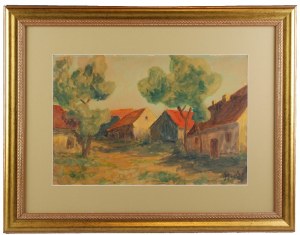 Jakub PFEFFENBERG (1900 - ok. 1943), Pejzaż z domami, 1928