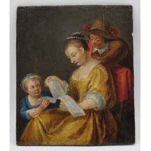Painter unspecified, 18th century, Music lesson - note reading