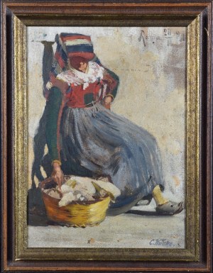 Carl WUTTKE (1849-1927), Kobieta z koszem, 1881