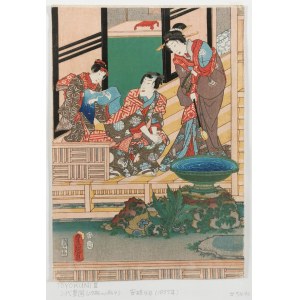 Utagawa KUNISADA (1786-1864), Scena na tarasie