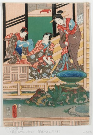 Utagawa KUNISADA (1786-1864), Scena na tarasie