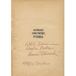 DMOWSKI Roman - Writings. Volume IV. Upadek myśli konserwatywnej w Polsce [1938] [AUTOGRAPH AND DEDICATION].