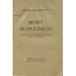 MUSSOLINI Benito - Reden [1927].