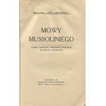 MUSSOLINI Benito - Mowy [1927]