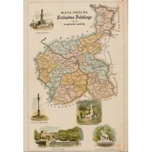 BAZEWICZ Józef Michał - Mapa ogólna Królestwa Polskiego [1907]