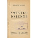 MILLOSZ Czeslaw - Daylight [first edition Paris 1953].