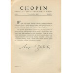 Chopin. Organ of the Fryderyk Chopin Institute. Notebook 1 [1937].