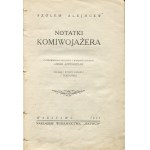 ALEYCHEM Sholem - Notes of a Comedian [first edition 1925] [illustrated by Israel Tykoczynski].