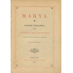 MALCZEWSKI Antoni - Maria. Powieść ukraińska [1884] [il. E.M. Andriolli] [oprawa wydawnicza]