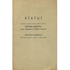 Satzung der Aktiengesellschaft unter der Firma Gdynia-America Shipping Lines [1935].