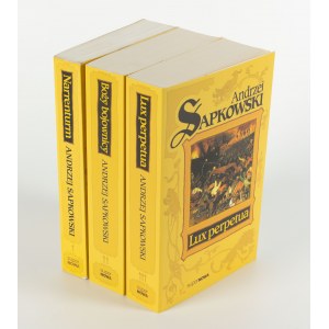 SAPKOWSKI Andrzej - Hussite Trilogy: Narrenturm, Boży bojownicy, Lux perpetua [set of 3 volumes] [volume I - first edition 2002] [AUTOGRAPH AND DEDICATION].