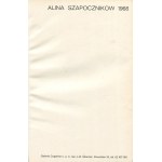 SZAPOCZNIKOV Alina - Exhibition catalog [Brussels 1968].