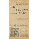 Days of Cracow 27.V.-20.VI. Official program with a small guide [1937].