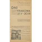 Dni Krakowa 27.V.-20.VI. Oficjalny program wraz z małym informatorem [1937]