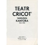 Tadeusz Kantor's Cricot 2 Theatre. 1955-1980. exhibition catalog [1980].