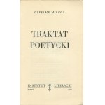 MIŁOSZ Czesław - Traktat poetycki [wydanie pierwsze Paryż 1957]