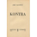 MACKIEWICZ Józef - Kontra [wydanie pierwsze Paryż 1957]