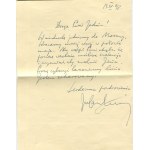 TUWIM Julian - Handschriftlicher Brief an Jadwiga Fuchs [19.IV.1948].