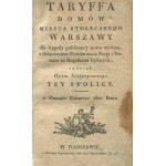 Taryfya domów miasta stołecznego Warszawy dla wygodencji publicznej newly wydana, z dołączeniem Przedmieście Pragi i Domów za Rogatkami będących, tudzież opisu historycznego tej Stolicy [1821].