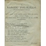 KAMIEŃSKI Tadeusz - Do narodu polskiego wiersz [1813] [z księgozbioru Jerzego Moszyńskiego]