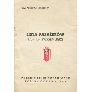 Polish Ocean Lines. Seznam cestujících TSS Stefan Batory. Polský rejstřík. Cesta po Středozemním moři 1980