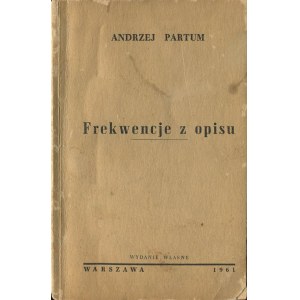 PARTUM Andrew - Frequencies from Description [first edition 1961] [poetic debut].